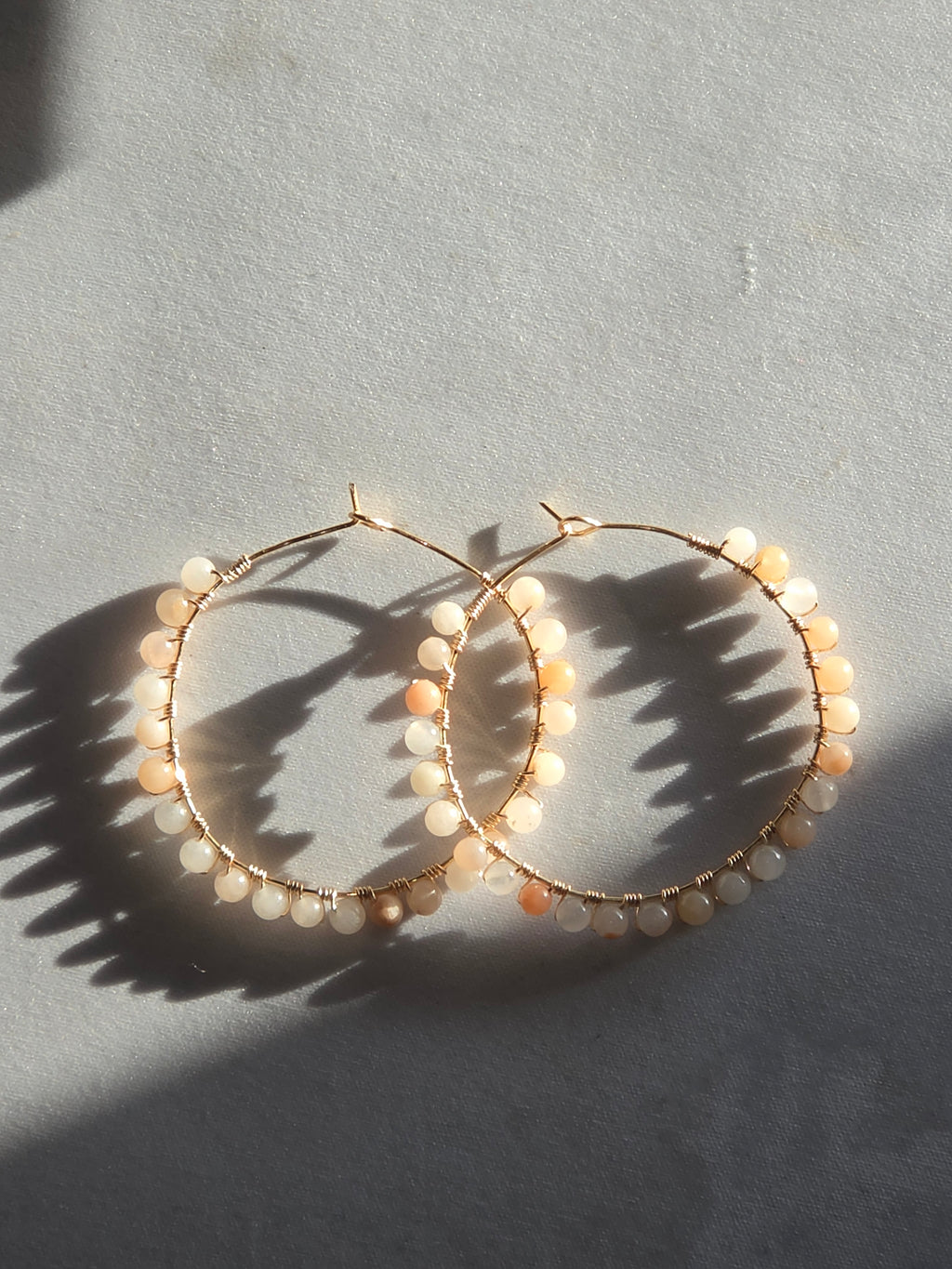 Pink Adventurine Hoops