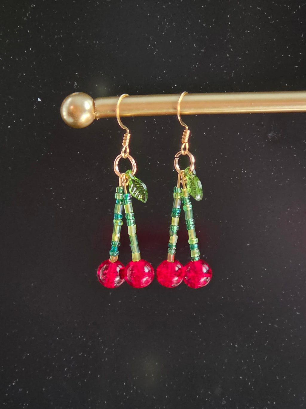 Gold Cherry Earrings
