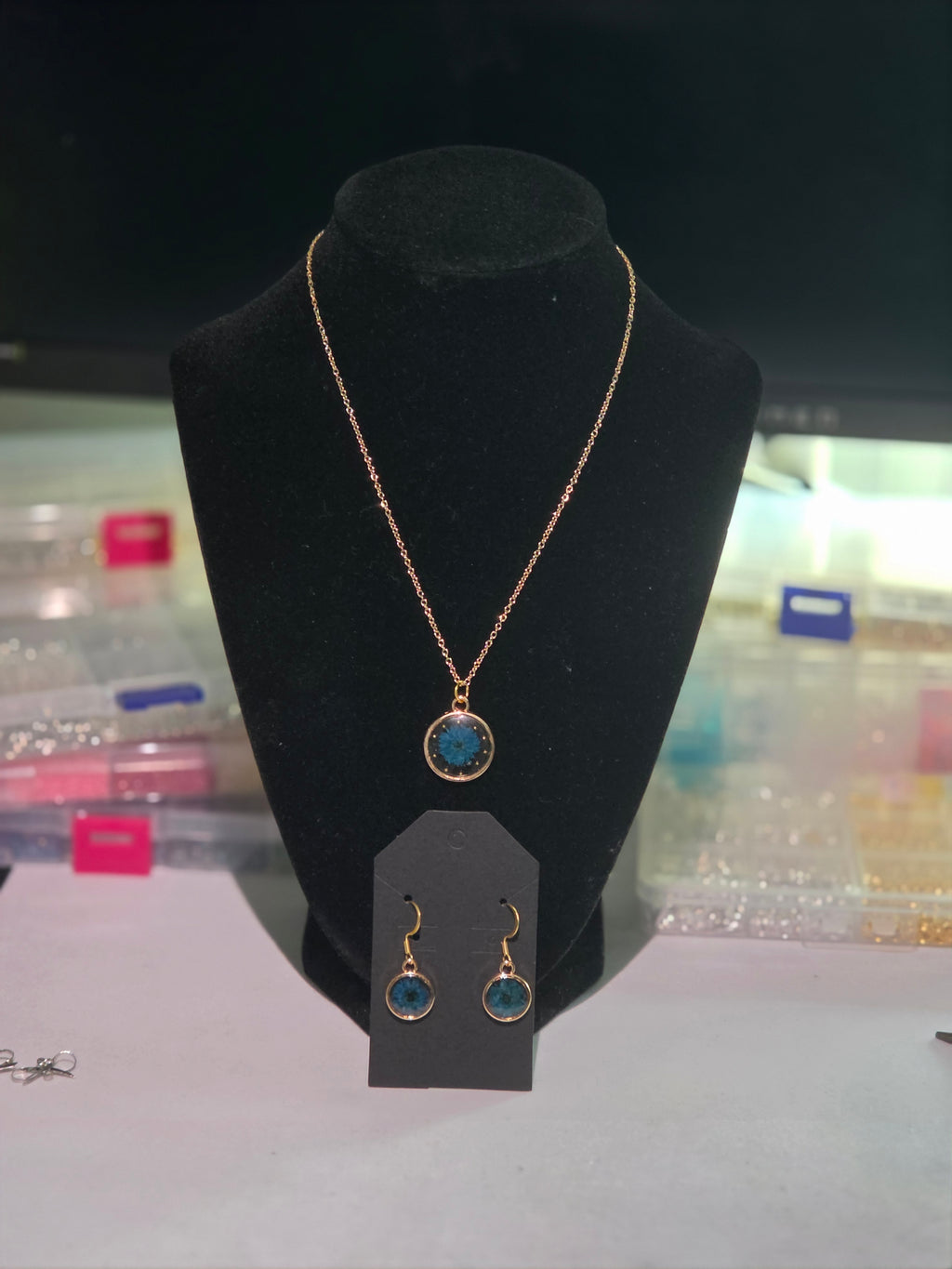 Blue Pressed Flower Set