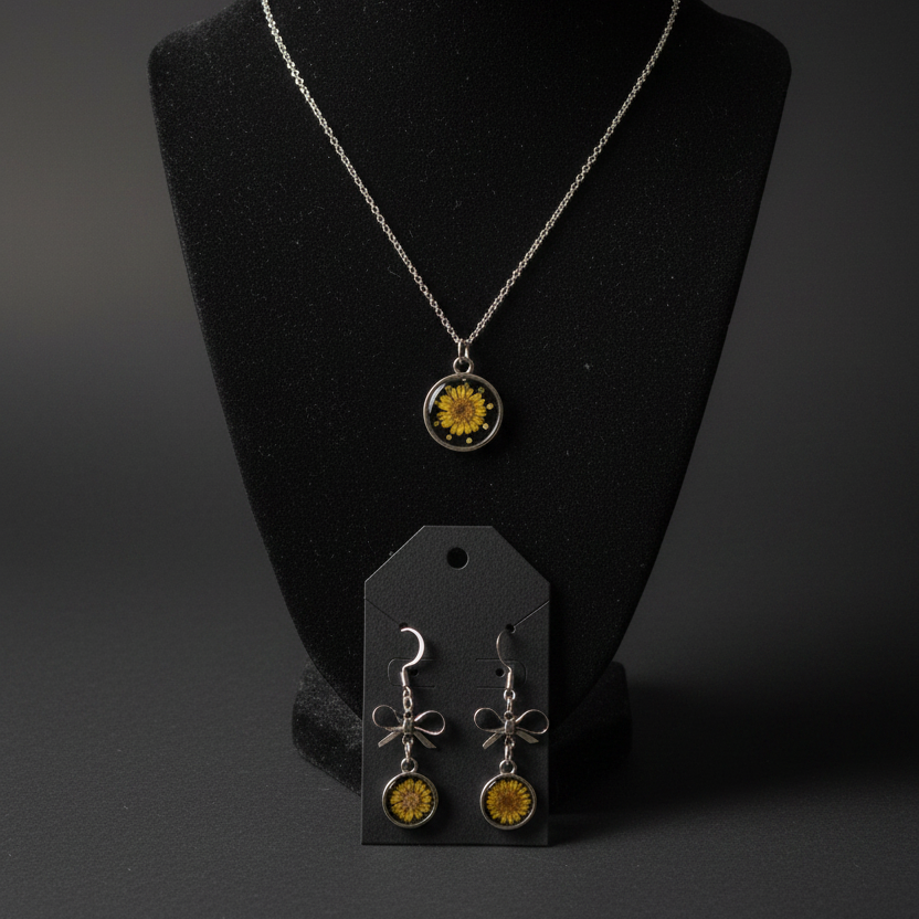 Yellow Pressed Flower Set
