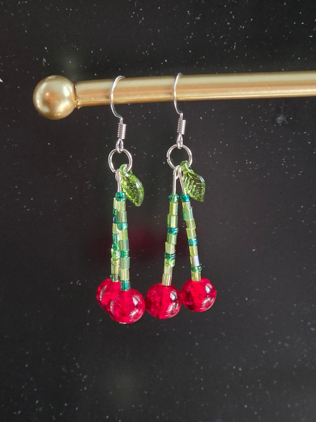 Silver Cherry Earrings